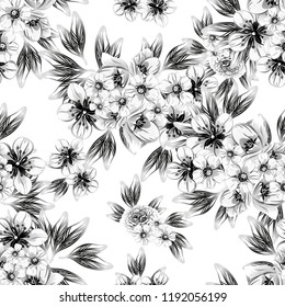 Abstract elegance seamless pattern with floral background