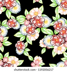 Abstract elegance seamless pattern with floral background