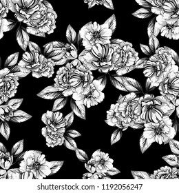 Abstract elegance seamless pattern with floral background