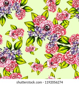 Abstract elegance seamless pattern with floral background