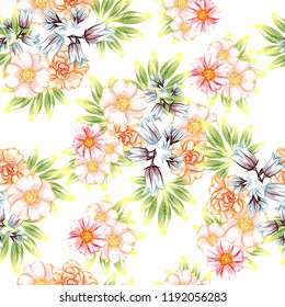 Abstract elegance seamless pattern with floral background