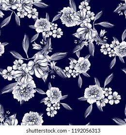 Abstract elegance seamless pattern with floral background