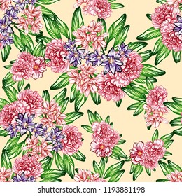 Abstract elegance seamless pattern with floral background