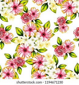 Abstract elegance seamless pattern with floral background