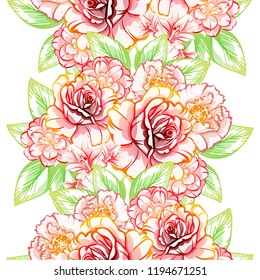 Abstract elegance seamless pattern with floral background