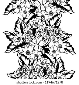 Abstract elegance seamless pattern with floral background