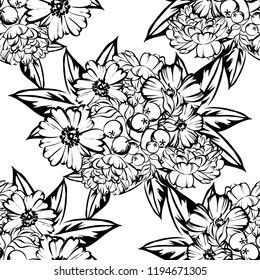 Abstract elegance seamless pattern with floral background