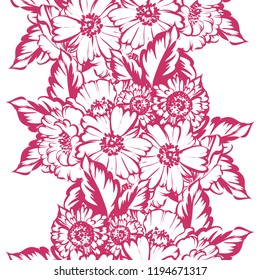 Abstract elegance seamless pattern with floral background