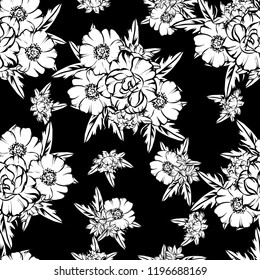 Abstract elegance seamless pattern with floral background