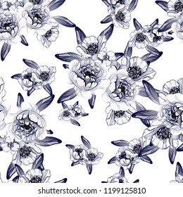 Abstract elegance seamless pattern with floral background