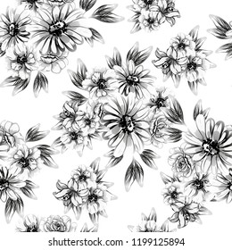 Abstract elegance seamless pattern with floral background