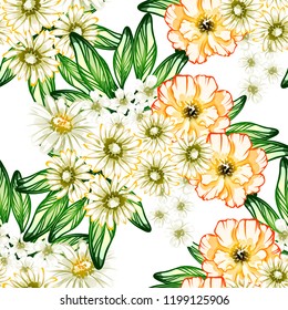 Abstract elegance seamless pattern with floral background