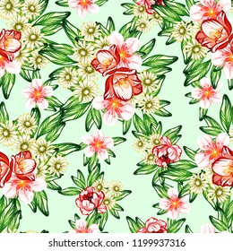 Abstract elegance seamless pattern with floral background