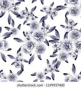 Abstract elegance seamless pattern with floral background