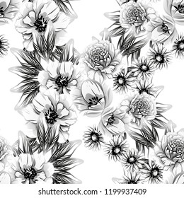 Abstract elegance seamless pattern with floral background