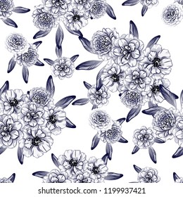 Abstract elegance seamless pattern with floral background