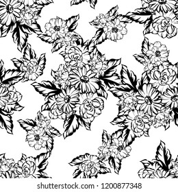 Abstract elegance seamless pattern with floral background