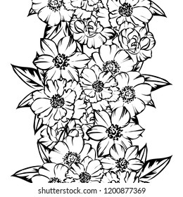 Abstract elegance seamless pattern with floral background