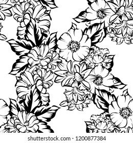 Abstract elegance seamless pattern with floral background