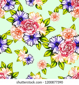 Abstract elegance seamless pattern with floral background