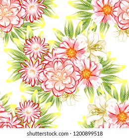 Abstract elegance seamless pattern with floral background