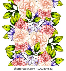Abstract elegance seamless pattern with floral background