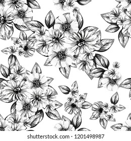 Abstract elegance seamless pattern with floral background