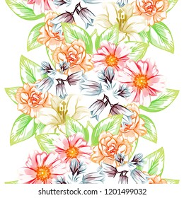 Abstract elegance seamless pattern with floral background