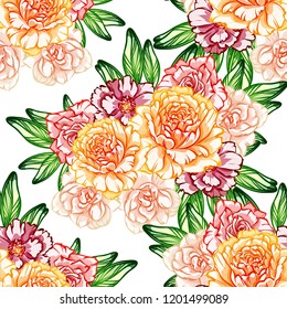 Abstract elegance seamless pattern with floral background
