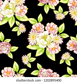 Abstract elegance seamless pattern with floral background