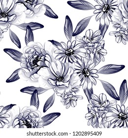 Abstract elegance seamless pattern with floral background