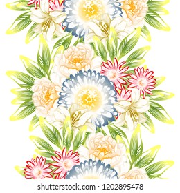 Abstract elegance seamless pattern with floral background