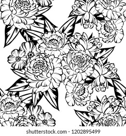 Abstract elegance seamless pattern with floral background