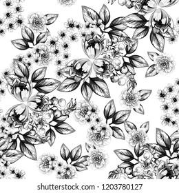 Abstract elegance seamless pattern with floral background