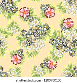 Abstract elegance seamless pattern with floral background