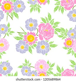 Abstract elegance seamless pattern with floral background