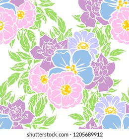 Abstract elegance seamless pattern with floral background