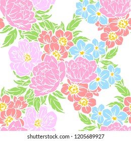 Abstract elegance seamless pattern with floral background
