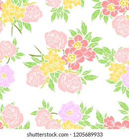 Abstract elegance seamless pattern with floral background
