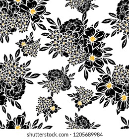 Abstract elegance seamless pattern with floral background