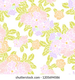 Abstract elegance seamless pattern with floral background