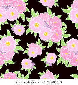 Abstract elegance seamless pattern with floral background