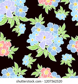 Abstract elegance seamless pattern with floral background