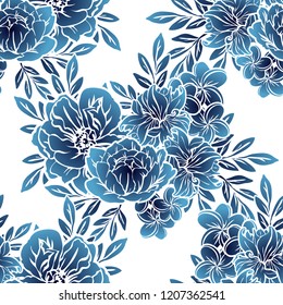 Abstract elegance seamless pattern with floral background