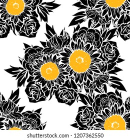 Abstract elegance seamless pattern with floral background