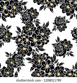 Abstract elegance seamless pattern with floral background