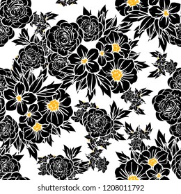 Abstract elegance seamless pattern with floral background
