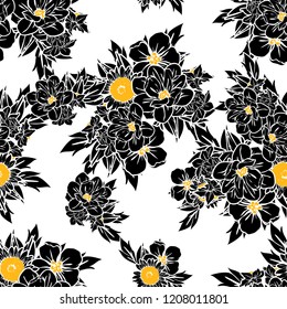 Abstract elegance seamless pattern with floral background