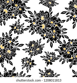 Abstract elegance seamless pattern with floral background