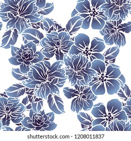 Abstract elegance seamless pattern with floral background